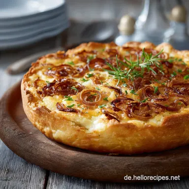 Zwiebelkuchen Rezept: Traditionell mit fluffigem Hefeteig Rezeptkarte