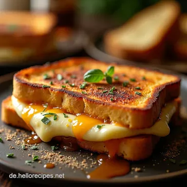 Mein bester Trüffel Grilled Cheese LuxusToast mit KäsefadenGarantie Rezeptkarte