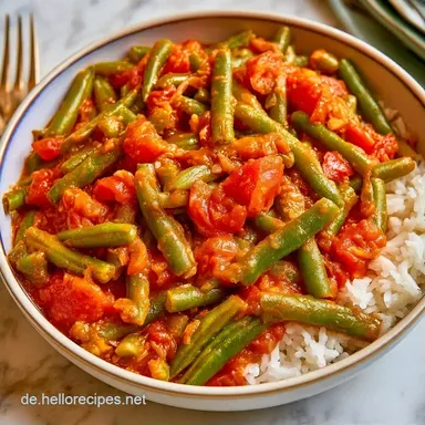 T&uuml;rkische Gr&uuml;ne Bohnen Mit Reis in 50 Min Rezeptkarte