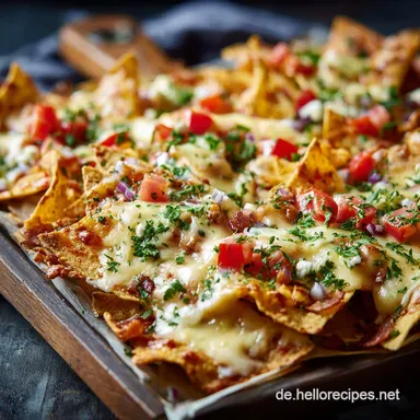 &Uuml;berbackene Nachos mit K&auml;se Vegetarisch, schnell und der perfekte Schmelz Rezeptkarte