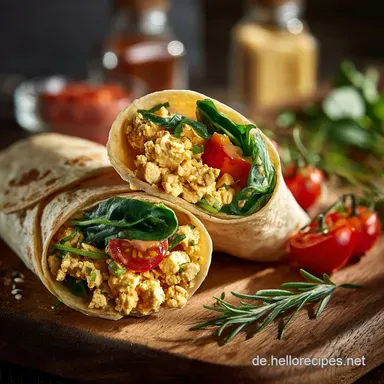 Veganer Fr&uuml;hst&uuml;ckswrap mit TofuR&uuml;hrei Das proteinreiche 25MinutenRezept Rezeptkarte