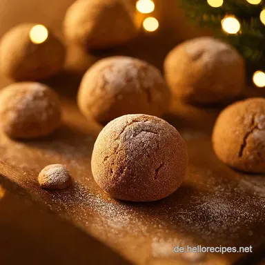 Easy Gingerbread Snowball Cookies Omas LebkuchenGeheimnis Rezeptkarte