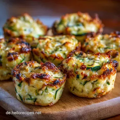 Zucchini Parmesan PufferBites Knuspriges Low Carb Sommeressen Rezeptkarte