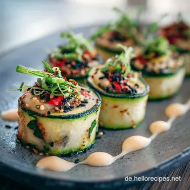Zucchini Sushi mit Cashew Mayonnaise Low Carb veganer SommerHit Rezeptkarte