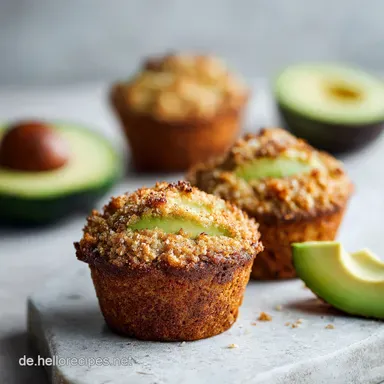 Zuckerfreie Muffins mit Avocado: Saftig Dattel-S&uuml;&szlig; Rezeptkarte