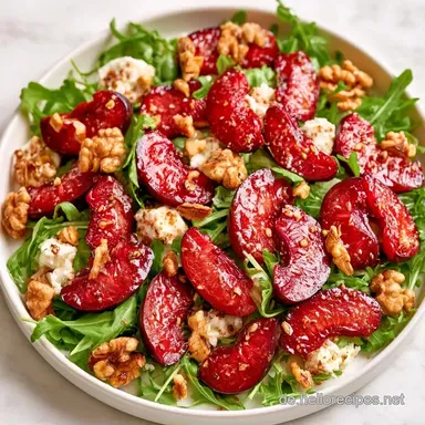 Zwetschgensalat mit Ziegenk&auml;se in 25 Min Rezeptkarte