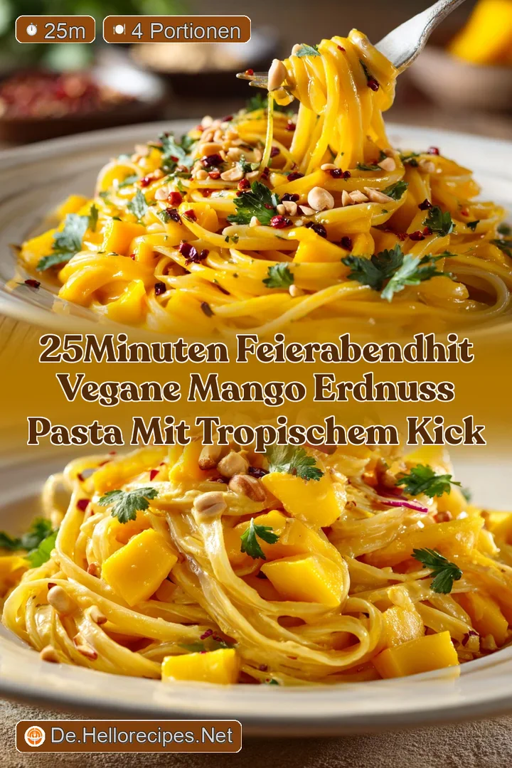 25Minuten FeierabendHit Vegane Mango Erdnuss Pasta mit tropischem Kick