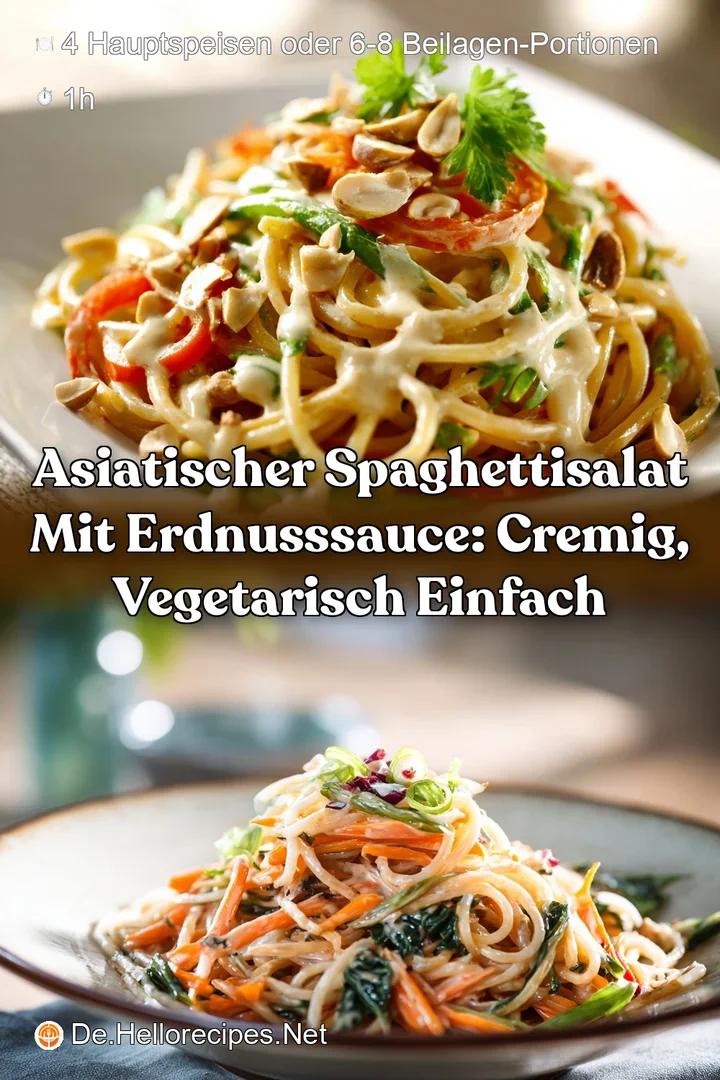 Asiatischer Spaghettisalat mit Erdnusssauce: Cremig Vegetarisch Einfach