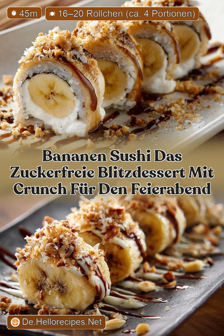 Bananen Sushi Das zuckerfreie BlitzDessert mit Crunch f&uuml;r den Feierabend