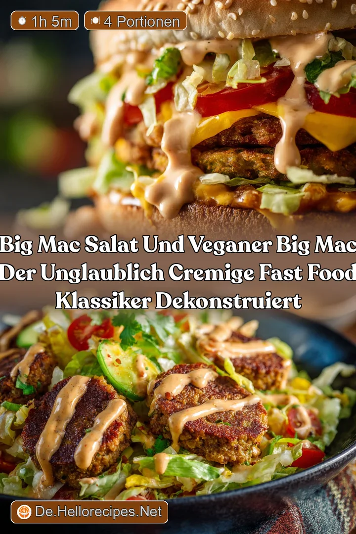 Big Mac Salat und Veganer Big Mac Der unglaublich cremige Fast Food Klassiker dekonstruiert