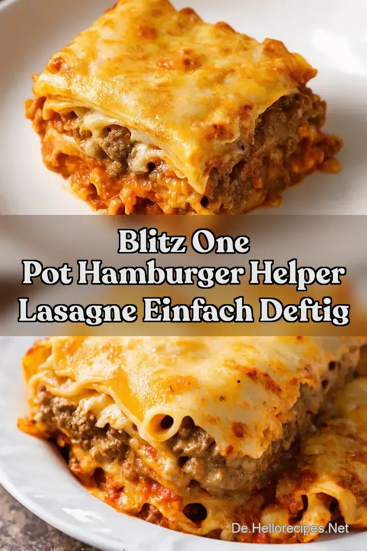 Blitz One Pot Hamburger Helper Lasagne Einfach Deftig