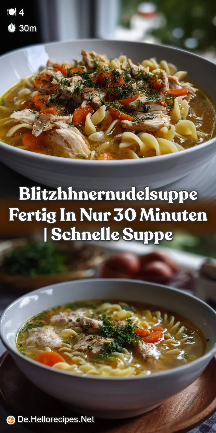 BlitzHhnerNudelSuppe Fertig in nur 30 Minuten | Schnelle Suppe