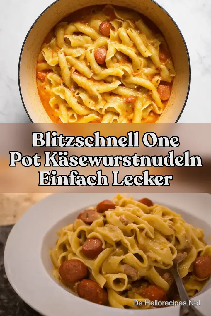 Blitzschnell One Pot K&auml;seWurstNudeln Einfach lecker