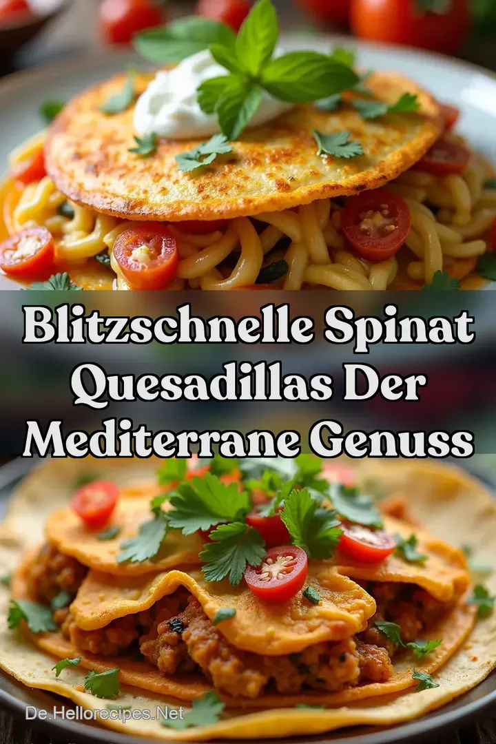 Blitzschnelle Spinat Quesadillas Der Mediterrane Genuss