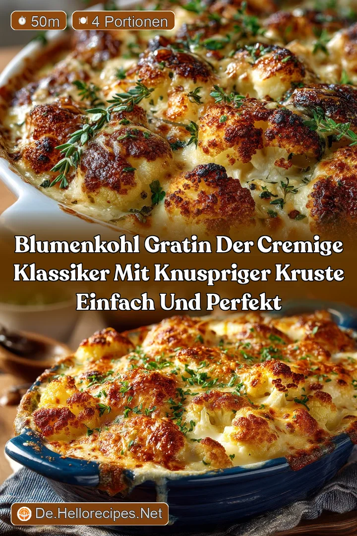 Blumenkohl Gratin Der cremige Klassiker mit knuspriger Kruste einfach und perfekt