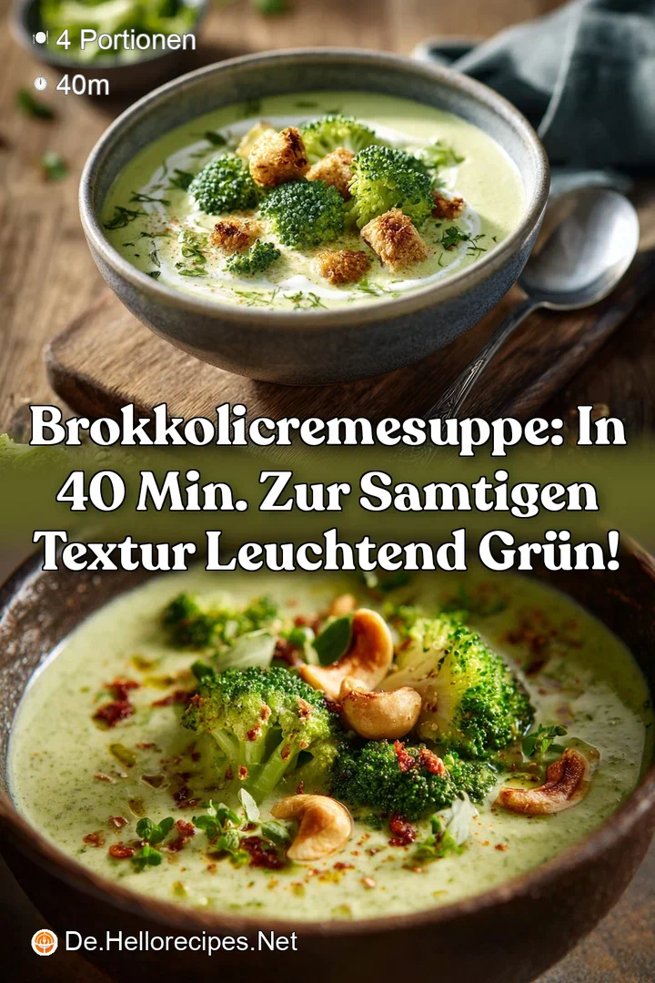 Brokkolicremesuppe: In 40 Min. zur samtigen Textur leuchtend gr&uuml;n!