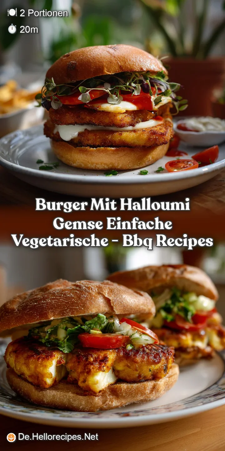 Burger Mit Halloumi Gemse Einfache Vegetarische - Bbq Recipes