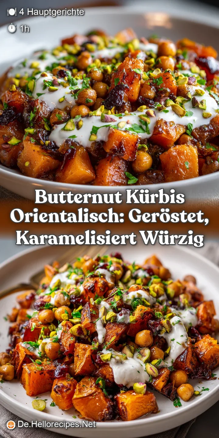 Butternut K&uuml;rbis Orientalisch: Ger&ouml;stet Karamelisiert W&uuml;rzig