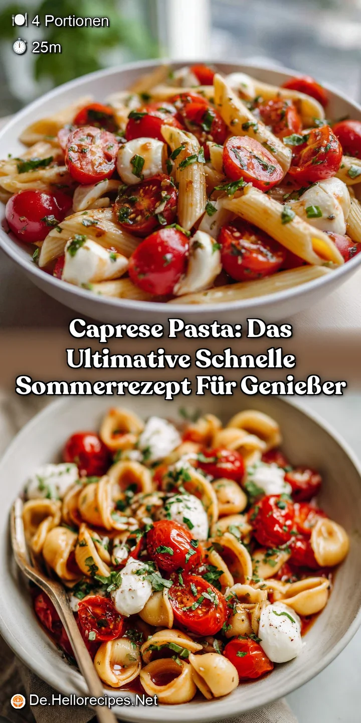 Caprese Pasta: Das ultimative schnelle Sommerrezept f&uuml;r Genie&szlig;er
