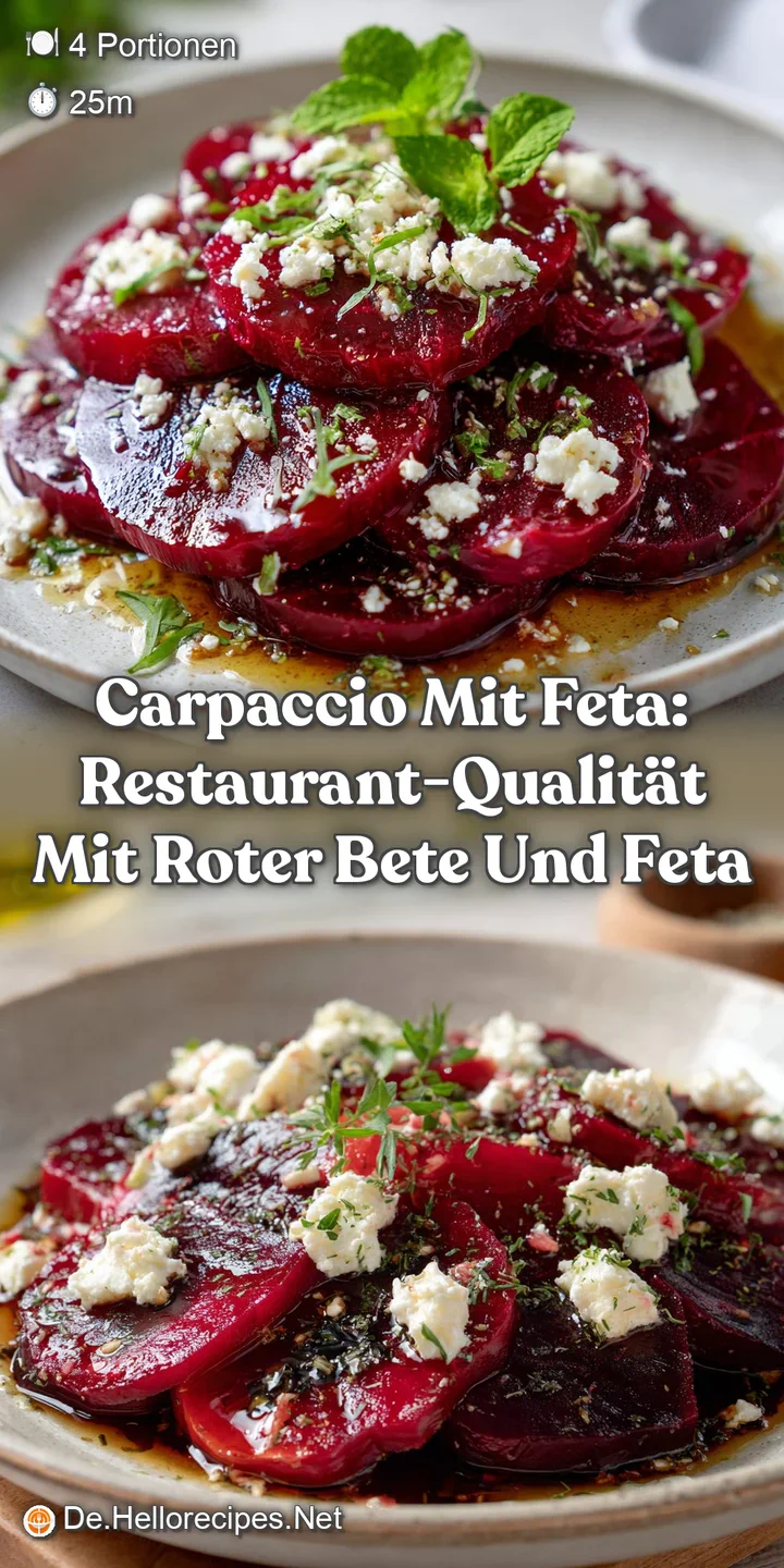 Carpaccio Mit Feta: Restaurant-Qualit&auml;t mit Roter Bete und Feta