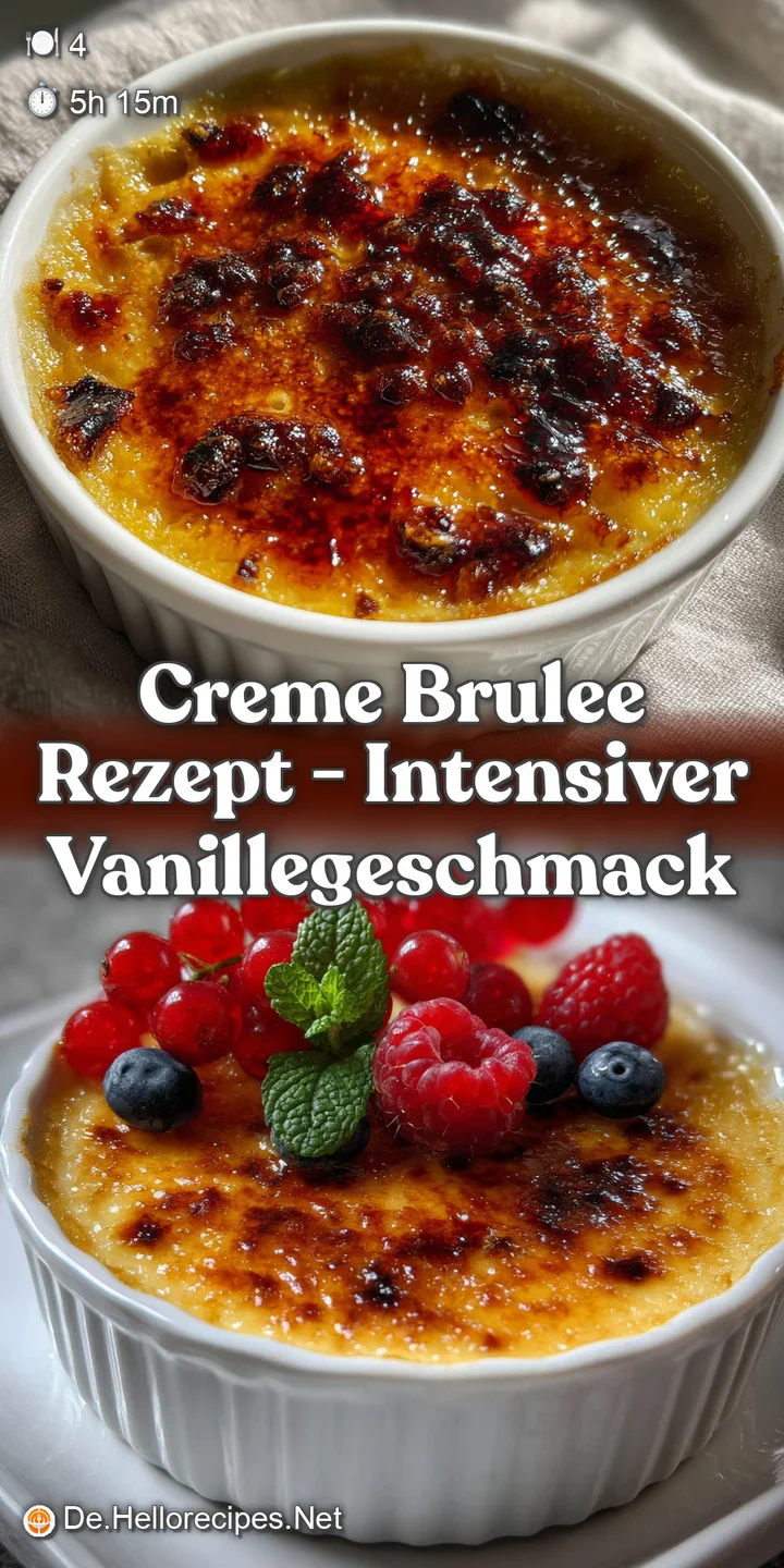 Close-up view of the perfectly torched cr&egrave;me br&ucirc;l&eacute;e, showcasing the contrasting textures of the crisp crust and the rich, ...