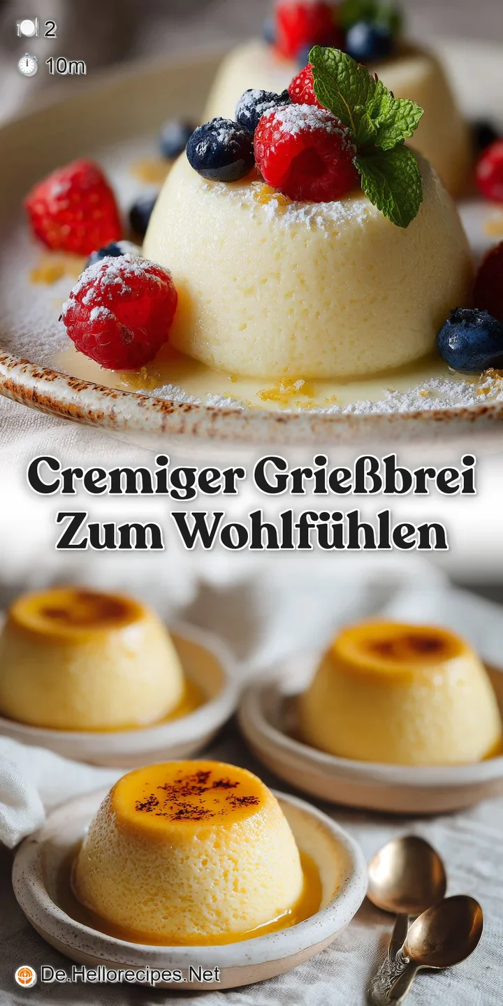 Close-up of glistening, warm semolina pudding with a swirl of melting butter and speckles of rich, aromatic cinnamon.