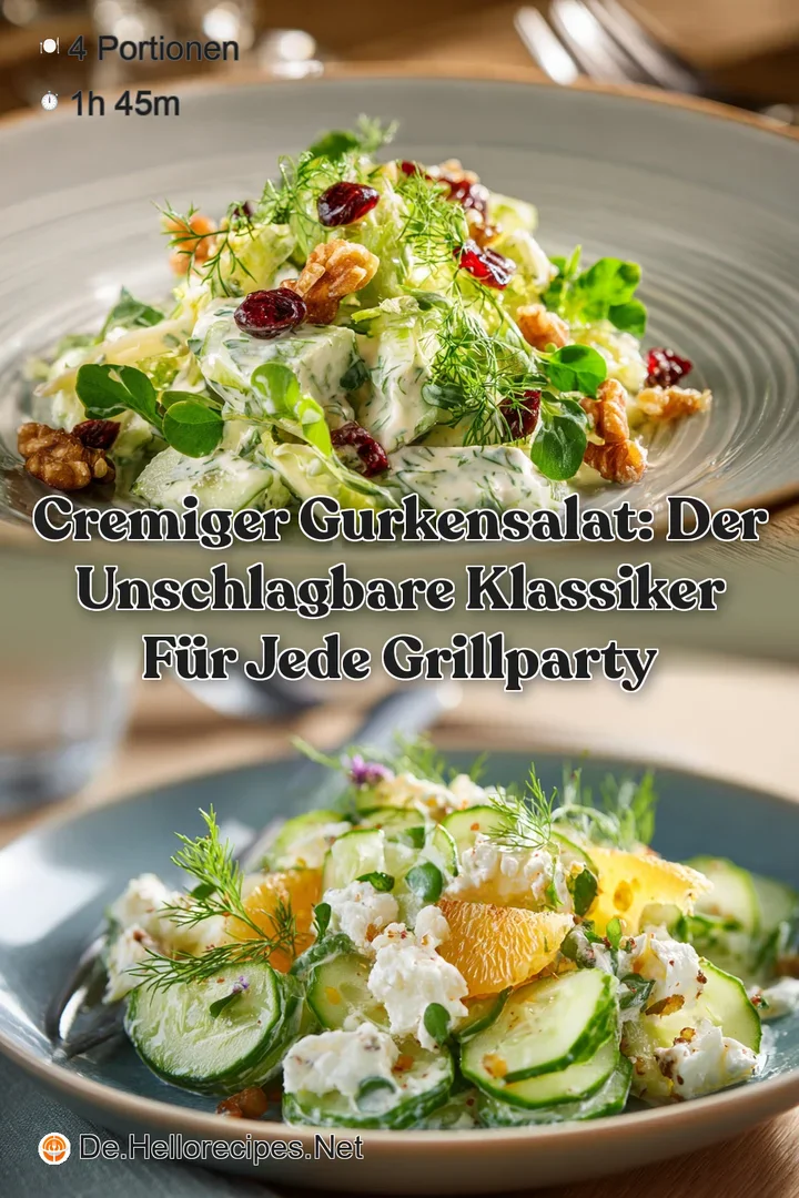 Cremiger Gurkensalat: Der unschlagbare Klassiker f&uuml;r jede Grillparty
