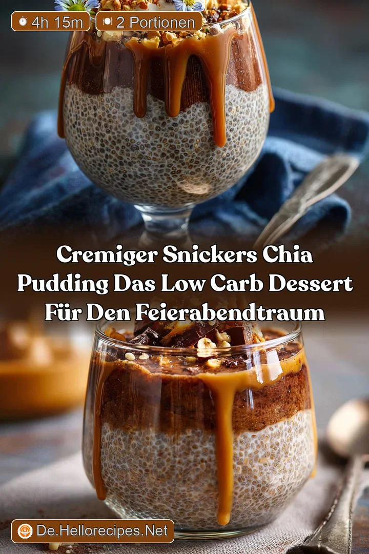 Cremiger Snickers Chia Pudding Das Low Carb Dessert f&uuml;r den FeierabendTraum