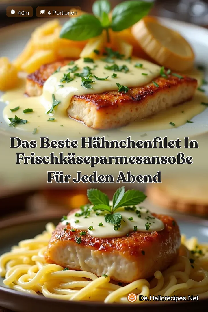 Das beste Hähnchenfilet in FrischkäseParmesanSoße für jeden Abend