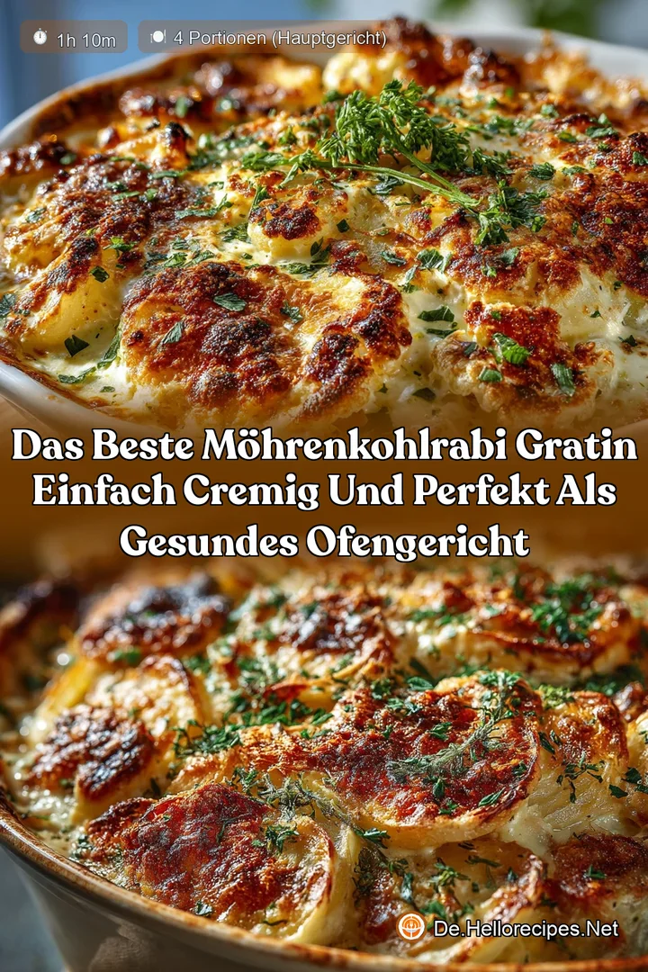 Das beste MöhrenKohlrabi Gratin Einfach cremig und perfekt als gesundes Ofengericht