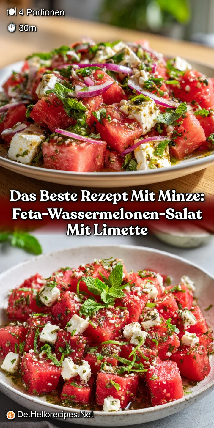 Das beste Rezept Mit Minze: Feta-Wassermelonen-Salat mit Limette