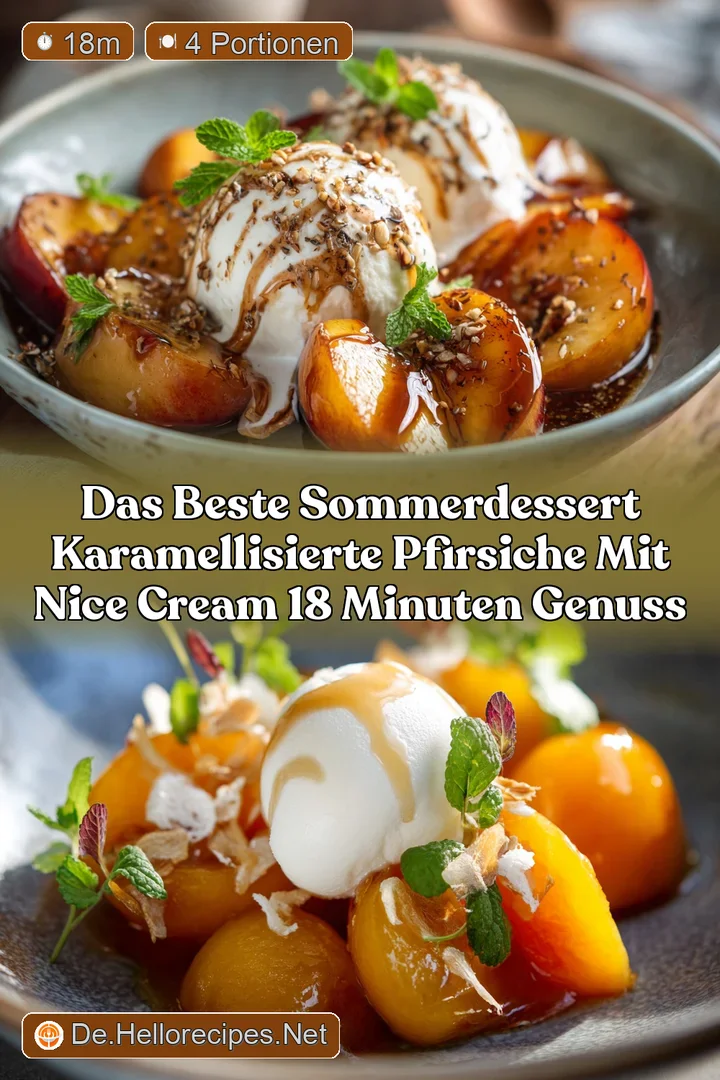 Das beste Sommerdessert Karamellisierte Pfirsiche mit Nice Cream 18 Minuten Genuss