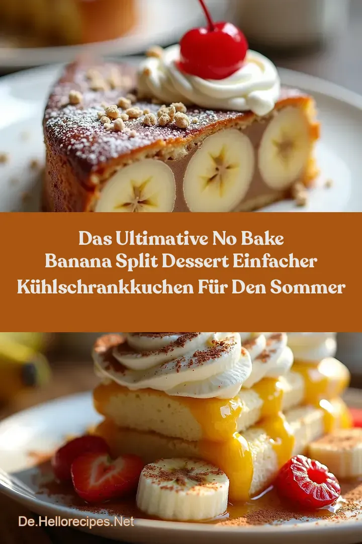Das Ultimative No Bake Banana Split Dessert Einfacher Kühlschrankkuchen für den Sommer