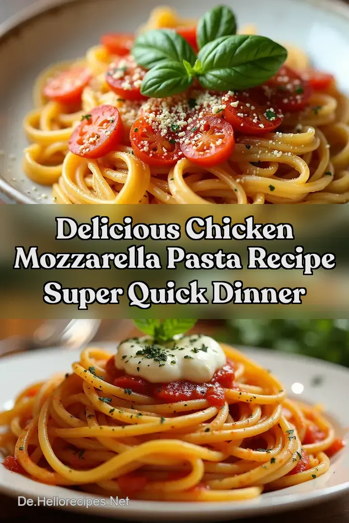 Delicious Chicken Mozzarella Pasta Recipe Super Quick Dinner