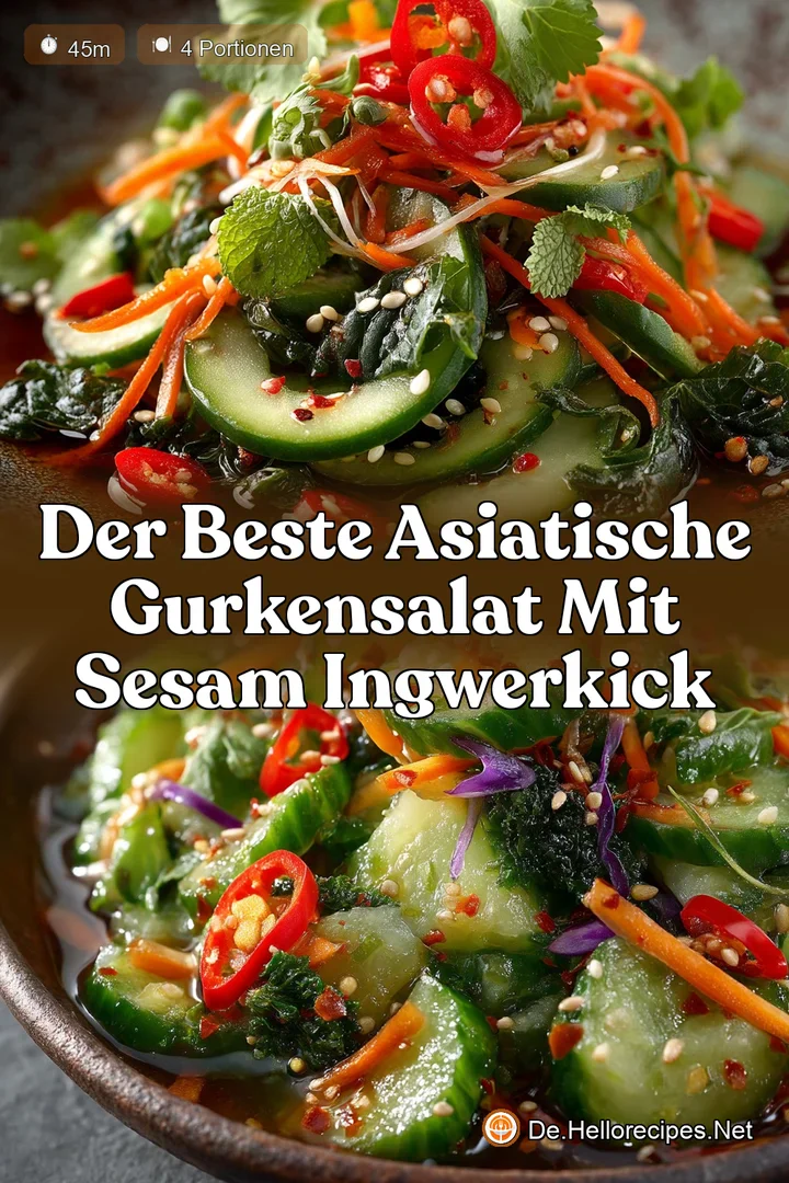 Der beste Asiatische Gurkensalat mit Sesam IngwerKick