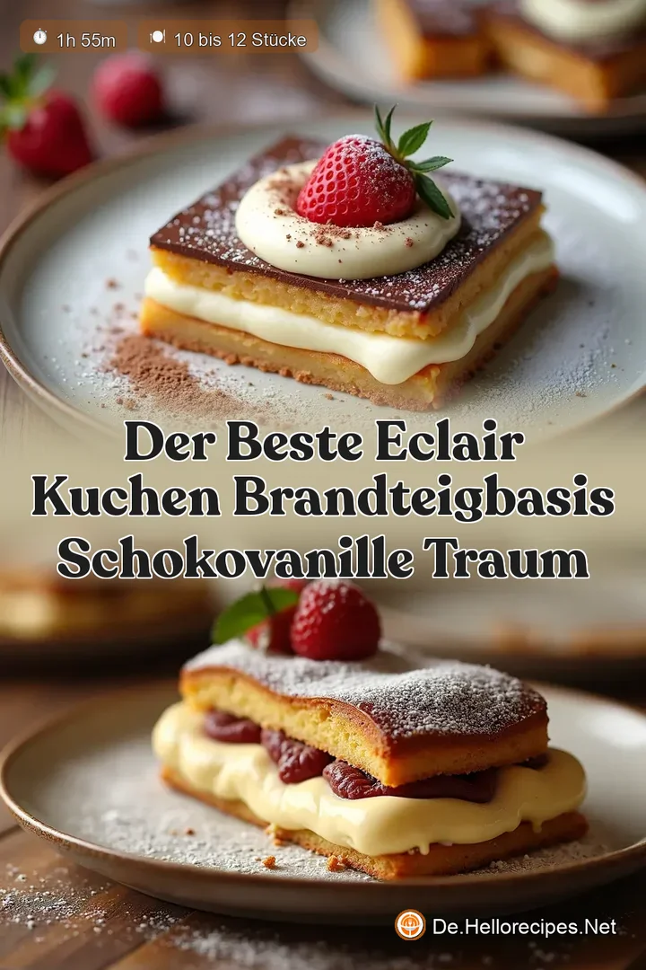 Der beste Eclair Kuchen BrandteigBasis SchokoVanille Traum