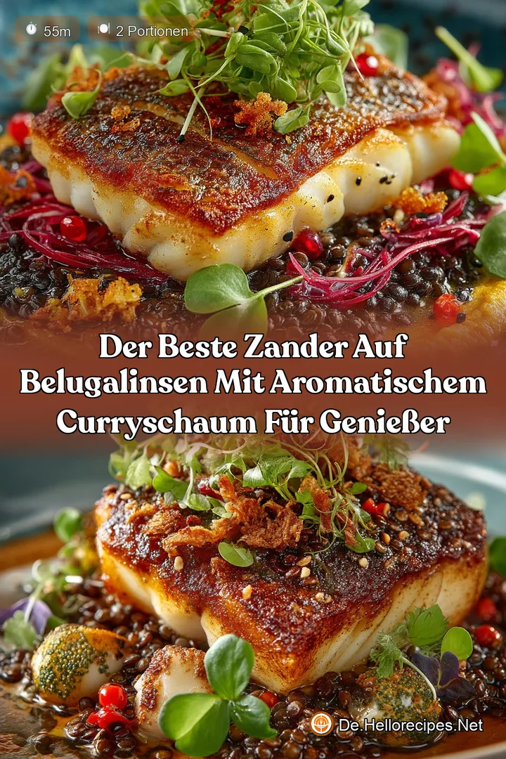 Der beste Zander auf BelugaLinsen mit aromatischem CurrySchaum für Genießer