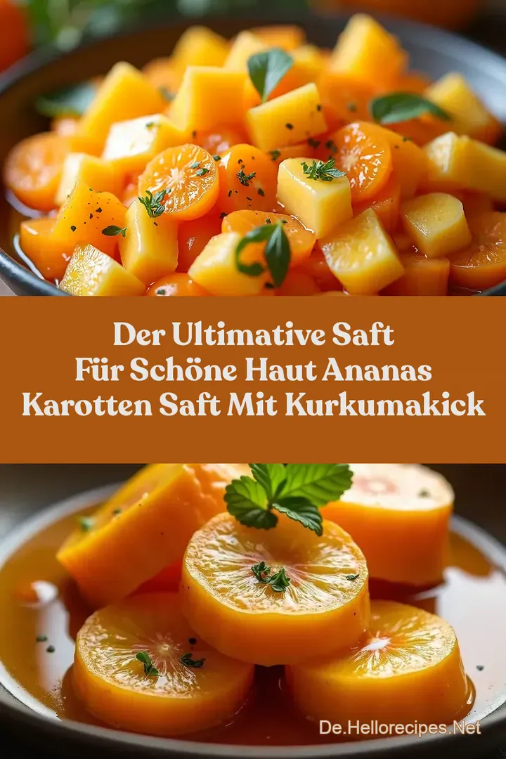 Der Ultimative Saft für Schöne Haut Ananas Karotten Saft mit KurkumaKick