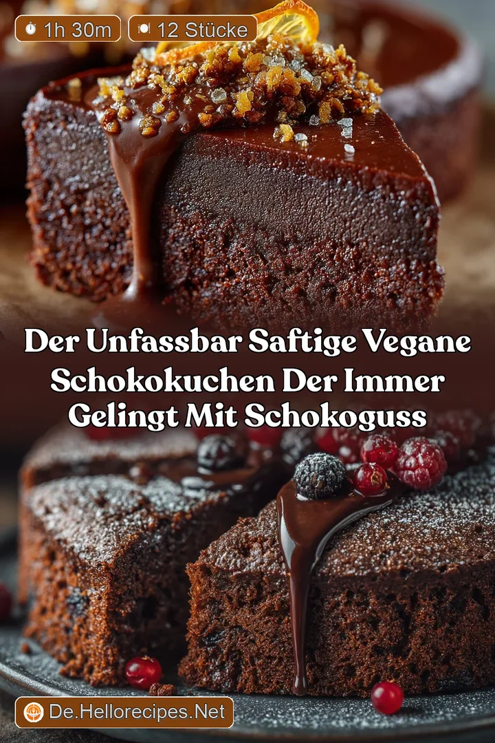 Der unfassbar saftige vegane Schokokuchen der immer gelingt mit Schokoguss
