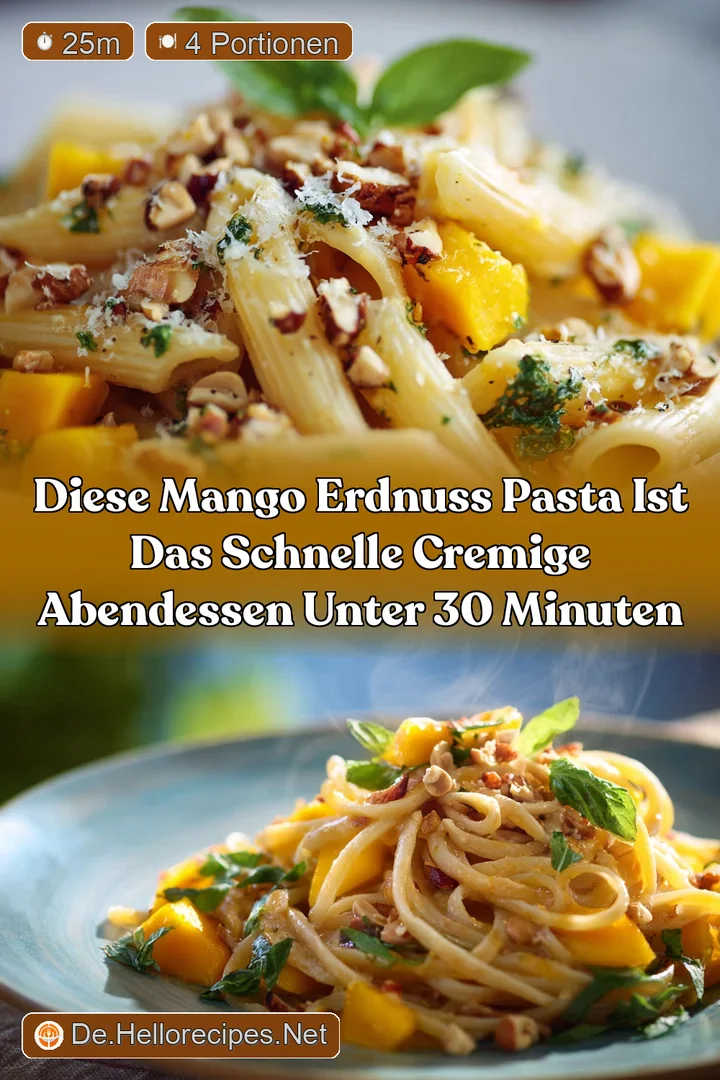 Diese Mango Erdnuss Pasta ist das schnelle cremige Abendessen unter 30 Minuten