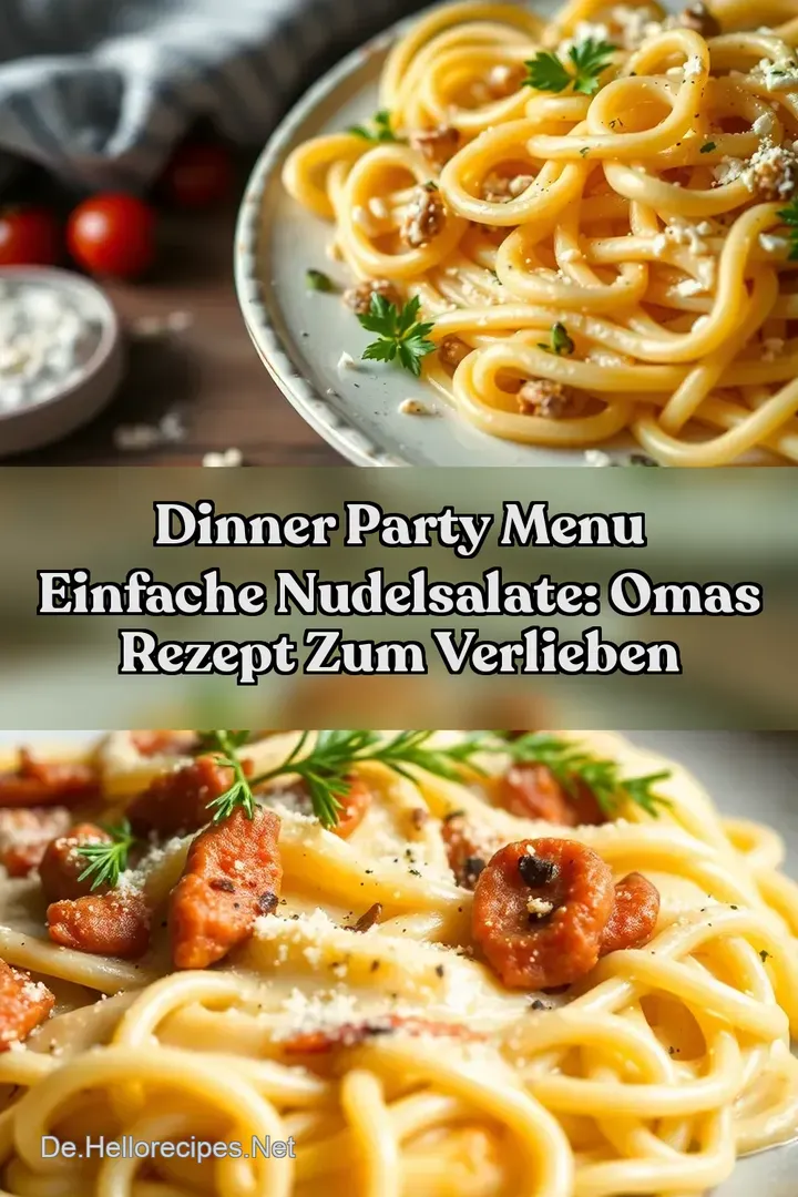 Dinner Party Menu Einfache Nudelsalate: Omas Rezept zum Verlieben