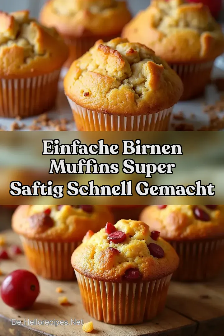 Einfache Birnen Muffins Super Saftig Schnell Gemacht
