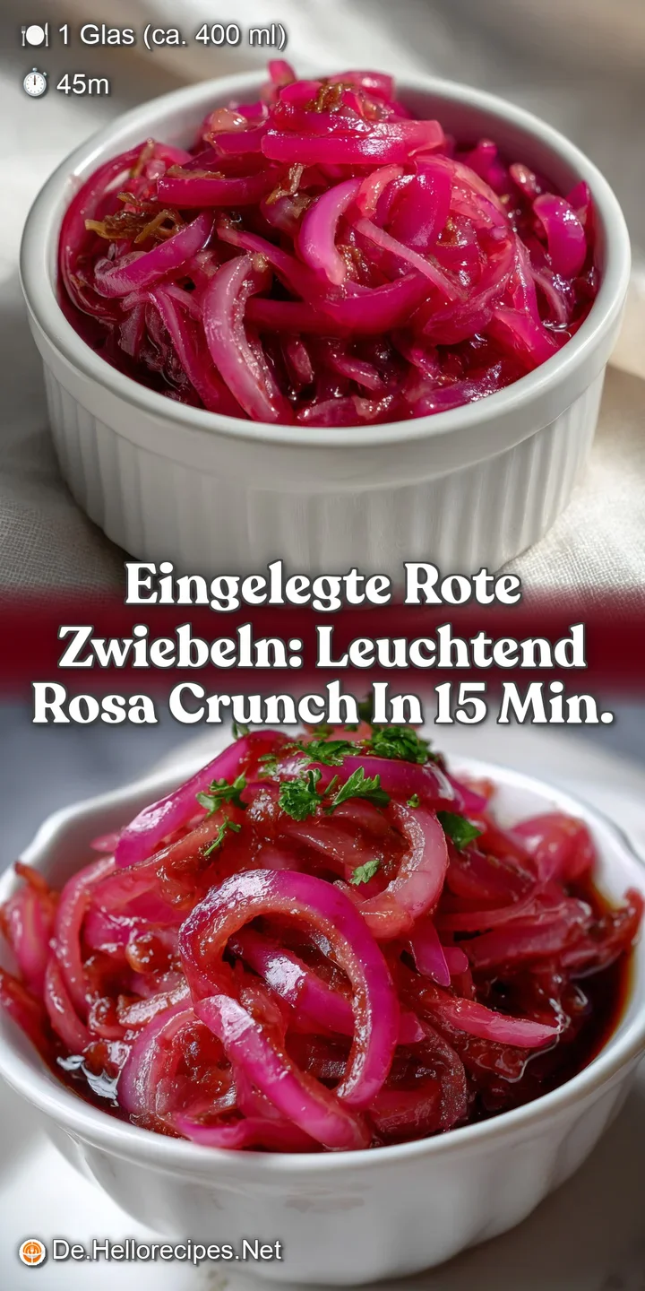 Eingelegte rote Zwiebeln: Leuchtend Rosa Crunch in 15 Min.