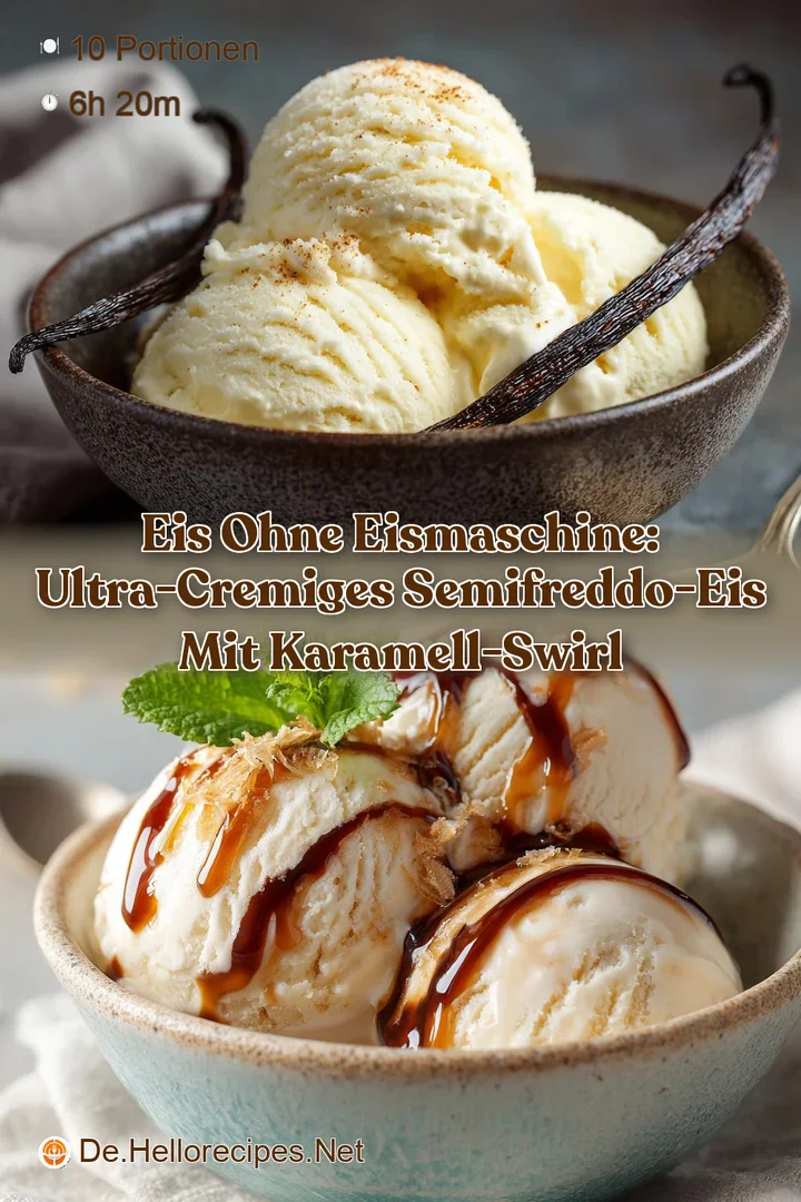 Eis ohne Eismaschine: Ultra-cremiges Semifreddo-Eis mit Karamell-Swirl