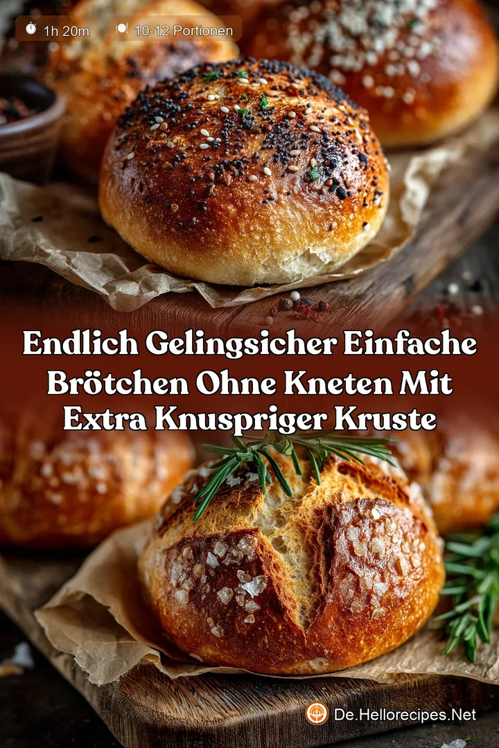 Endlich gelingsicher Einfache Brötchen ohne Kneten Mit extra knuspriger Kruste