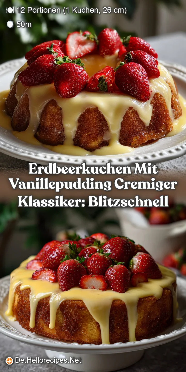 Erdbeerkuchen mit Vanillepudding Cremiger Klassiker: Blitzschnell