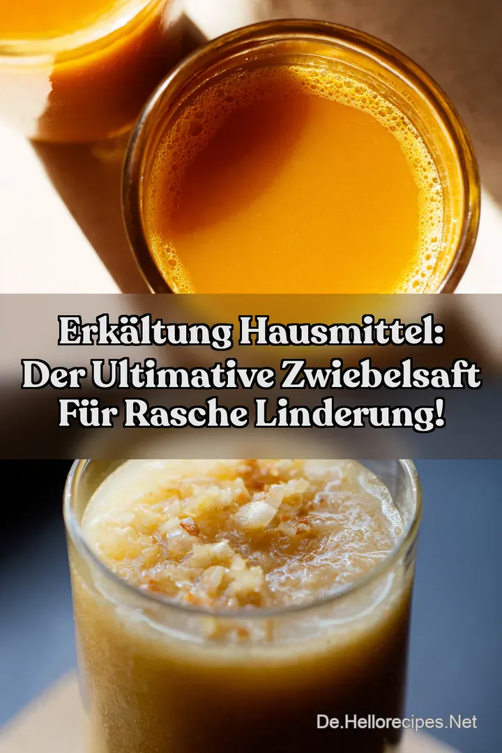 Erk&auml;ltung Hausmittel: Der ultimative Zwiebelsaft f&uuml;r rasche Linderung!
