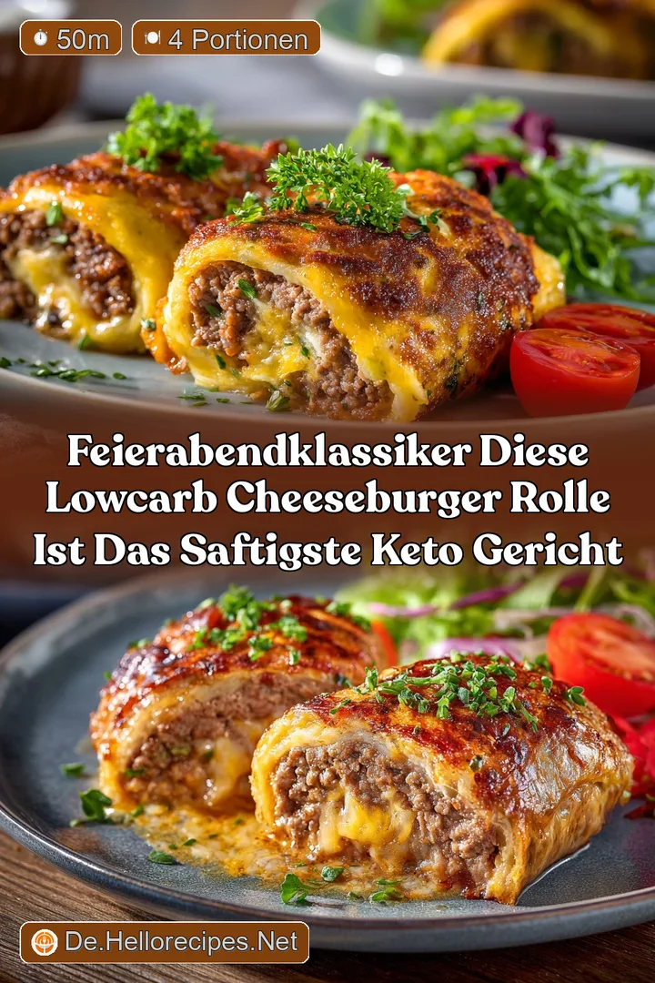FeierabendKlassiker Diese LowCarb Cheeseburger Rolle ist das saftigste Keto Gericht