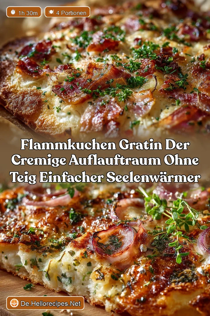 Flammkuchen Gratin Der cremige AuflaufTraum ohne Teig einfacher Seelenw&auml;rmer