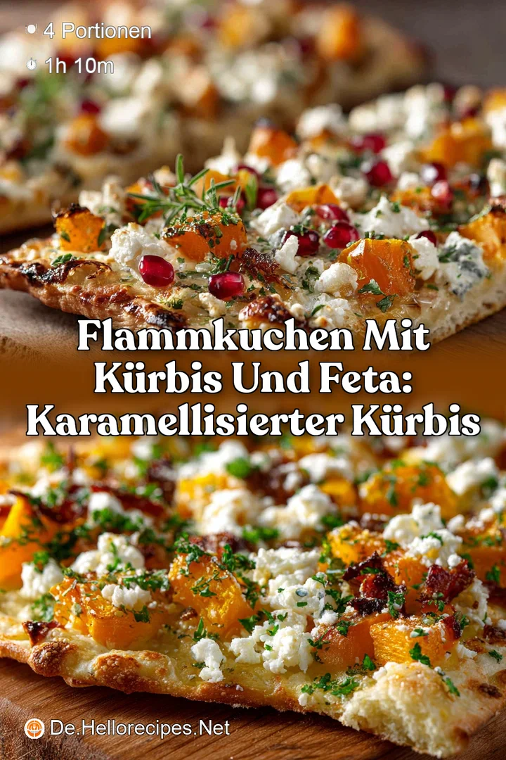 Flammkuchen mit K&uuml;rbis und Feta: Karamellisierter K&uuml;rbis